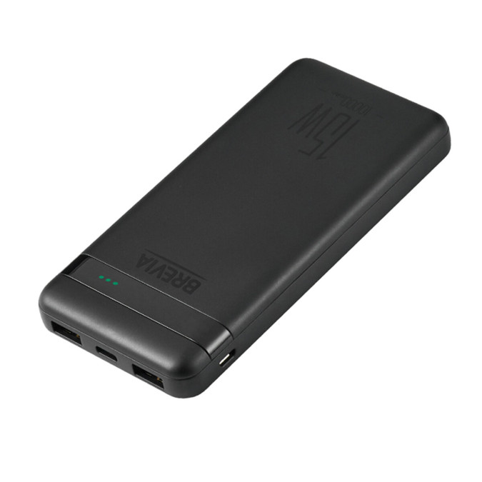 Павербанк Brevia 10000mAh 15W Li-Pol, чорний
