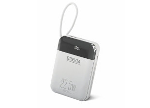 Павербанк Brevia 10000mAh 22.5W Li-Pol, Type-C + Lightning cable, білий