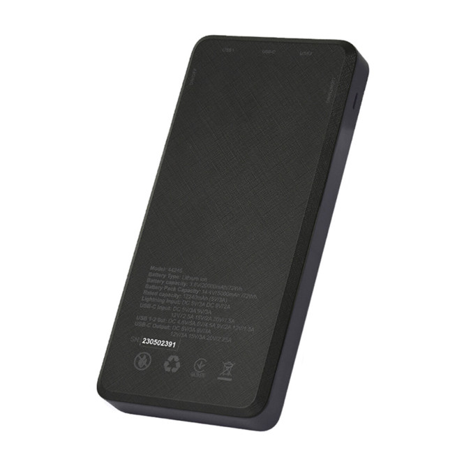 Павербанк Brevia 20000mAh 45W Li-Pol, чорний/синій