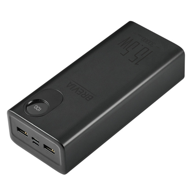 Павербанк Brevia 30000mAh 15.5W Li-Pol, чорний