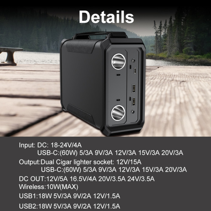 Павербанк MARKSON PB GP50 96000mAh 307Wh LiFePO4, чорний