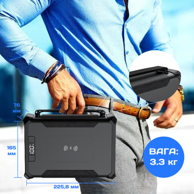 Павербанк MARKSON PB GP50 96000mAh 307Wh LiFePO4, чорний