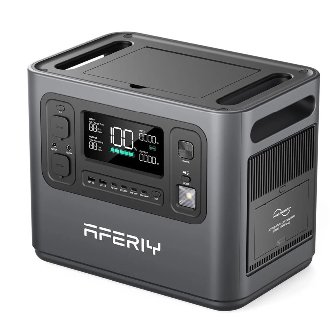 Портативна зарядна станція Aferiy AF-P210 2400W 2048Wh LiFePO4, чорна