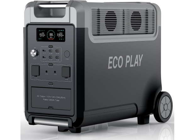 Портативна зарядна станція EcoPlay EC3500 2400W 3840Wh 1200000mAh LiFePO4, сіра