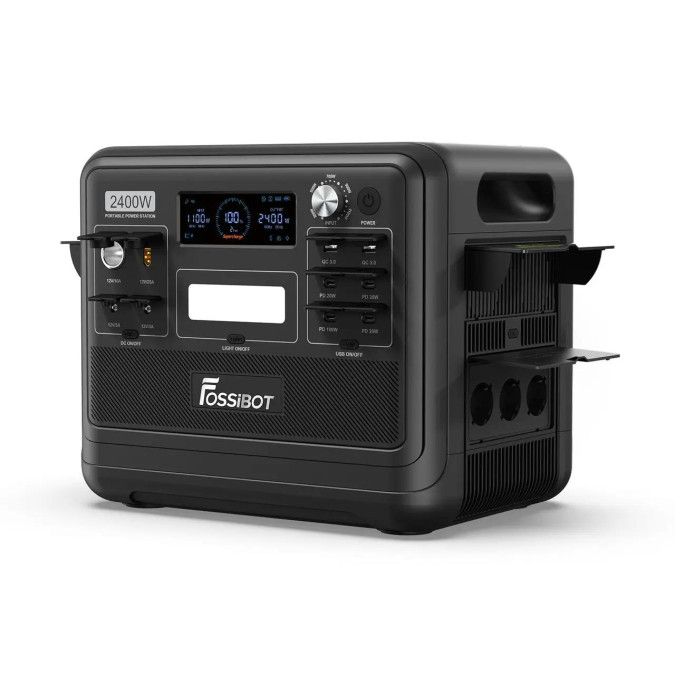 Портативна зарядна станція Fossibot F2400 2400W 2048WH 640000mAh LiFePO4, чорна