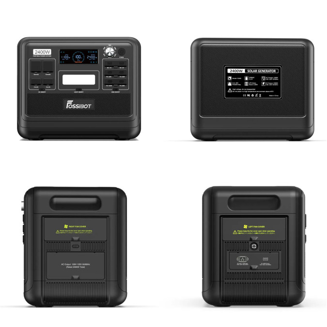 Портативна зарядна станція Fossibot F2400 2400W 2048WH 640000mAh LiFePO4, чорна