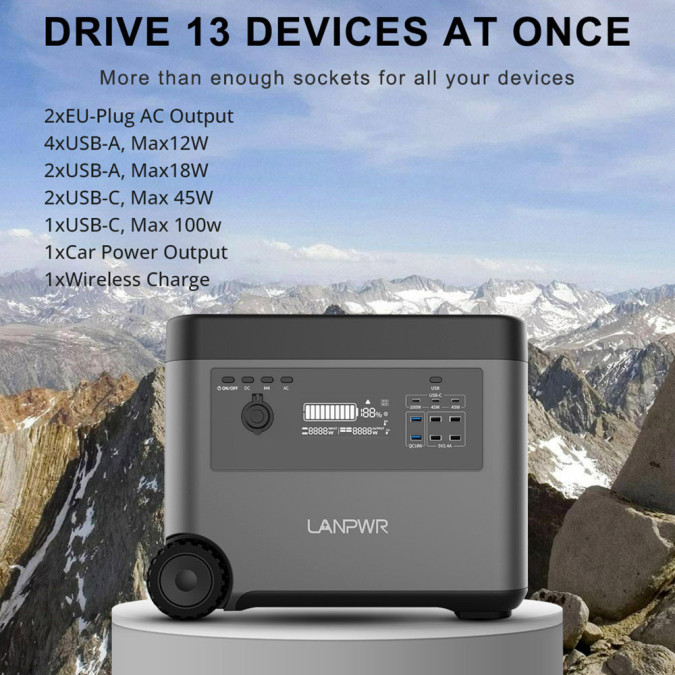 Портативна зарядна станція LanPWR D5-2500 2500W 2160Wh LiFePO4