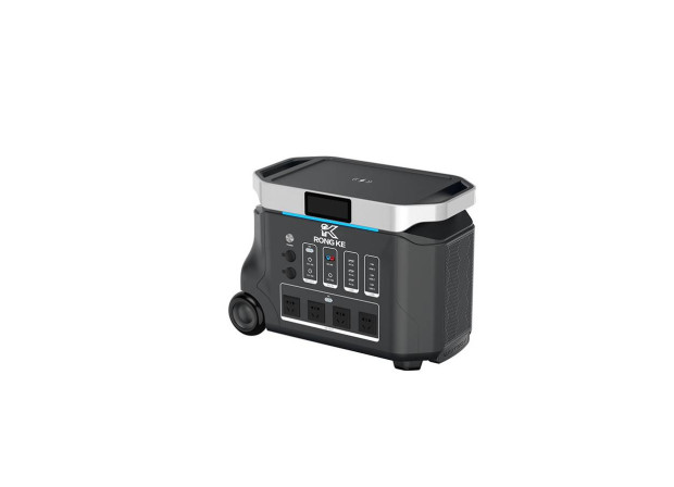 Портативна зарядна станція Rongke 3000W 3072Wh 960000mAh LiFePO4, сіра
