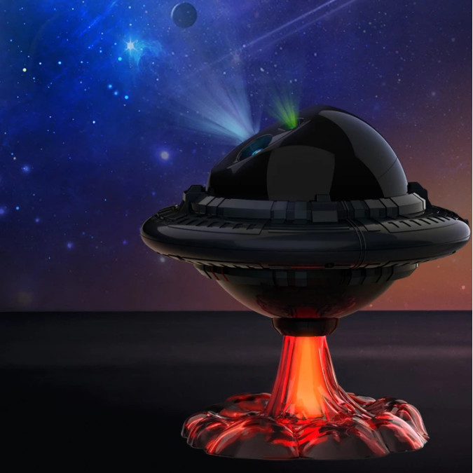 Лазерний проектор зоряного неба, нічник UFO Led Star Night НЛО Галактика з пультом, чорний