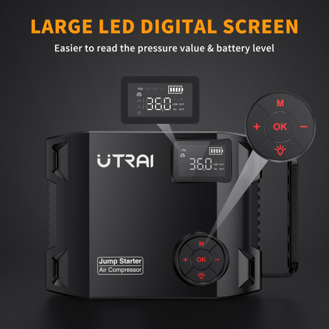 Пусковий зарядний пристрій  UTRAI Jstar 5 NEW 3500A/16000mAh з компресором та ліхтариком