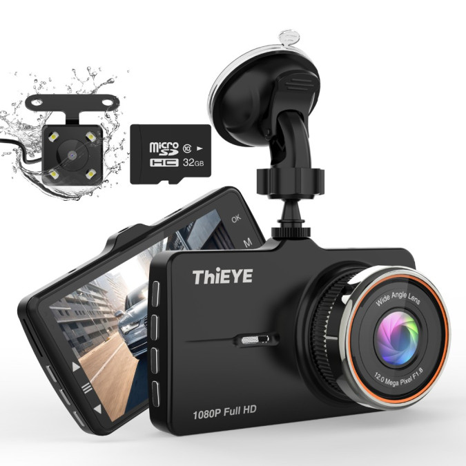 Автомобільний відеореєстратор ThiEYE Carbox 5R 1080P FULL HD з камерою заднього виду та картою пам’яті 32Gb