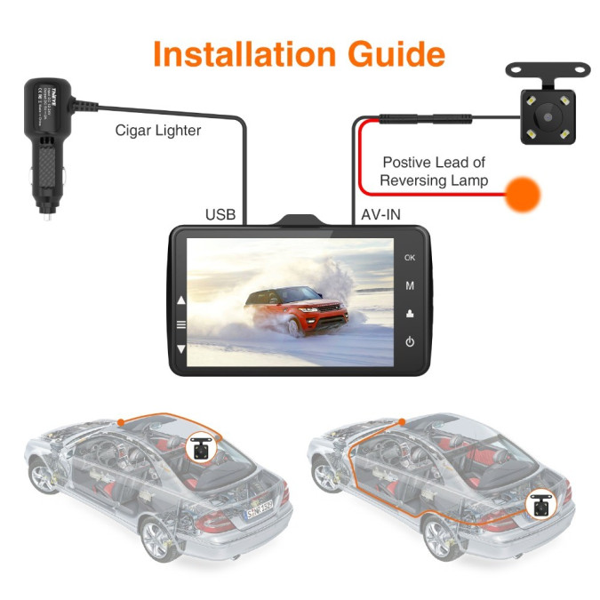 Автомобільний відеореєстратор ThiEYE Carbox 5R 1080P FULL HD з камерою заднього виду та картою пам’яті 32Gb